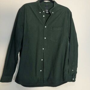 H&M SZ L Men's Long Sleeve Work Shirt by Regular Fit Coupe Standard Button Down